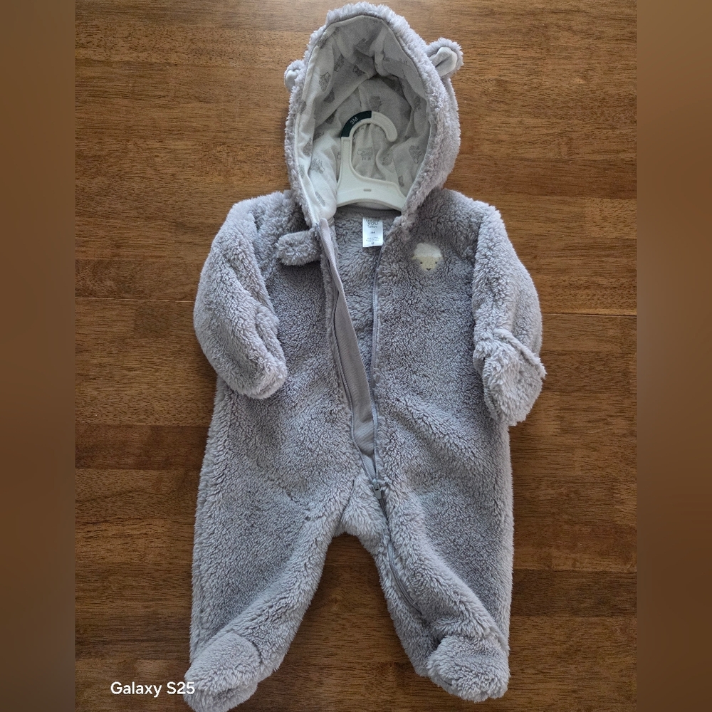 Carter's Soft Gray Sherpa Baby Footie